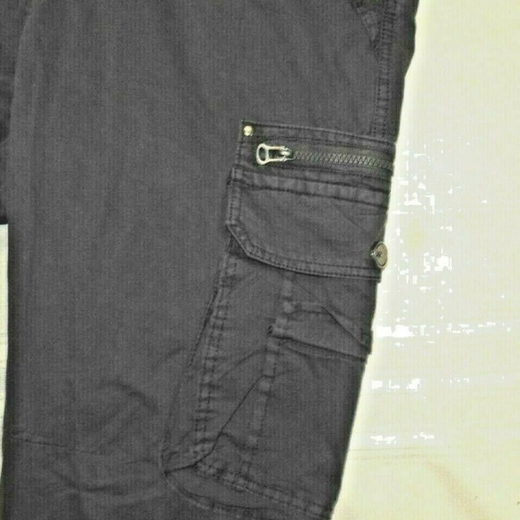 Men's Belted Cargo Pants w/Zipper Pockets Grey - Picture 3 of 7